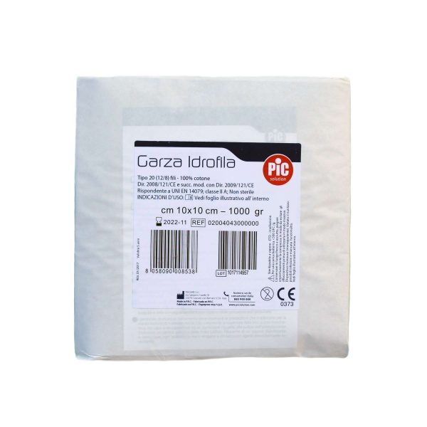 Pic Pikdare Garza Idrofila Non Sterile 10x10 cm 100% Cotone Medicale 1 kg
